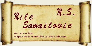 Mile Samailović vizit kartica